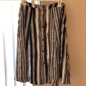 Striped midi skirt